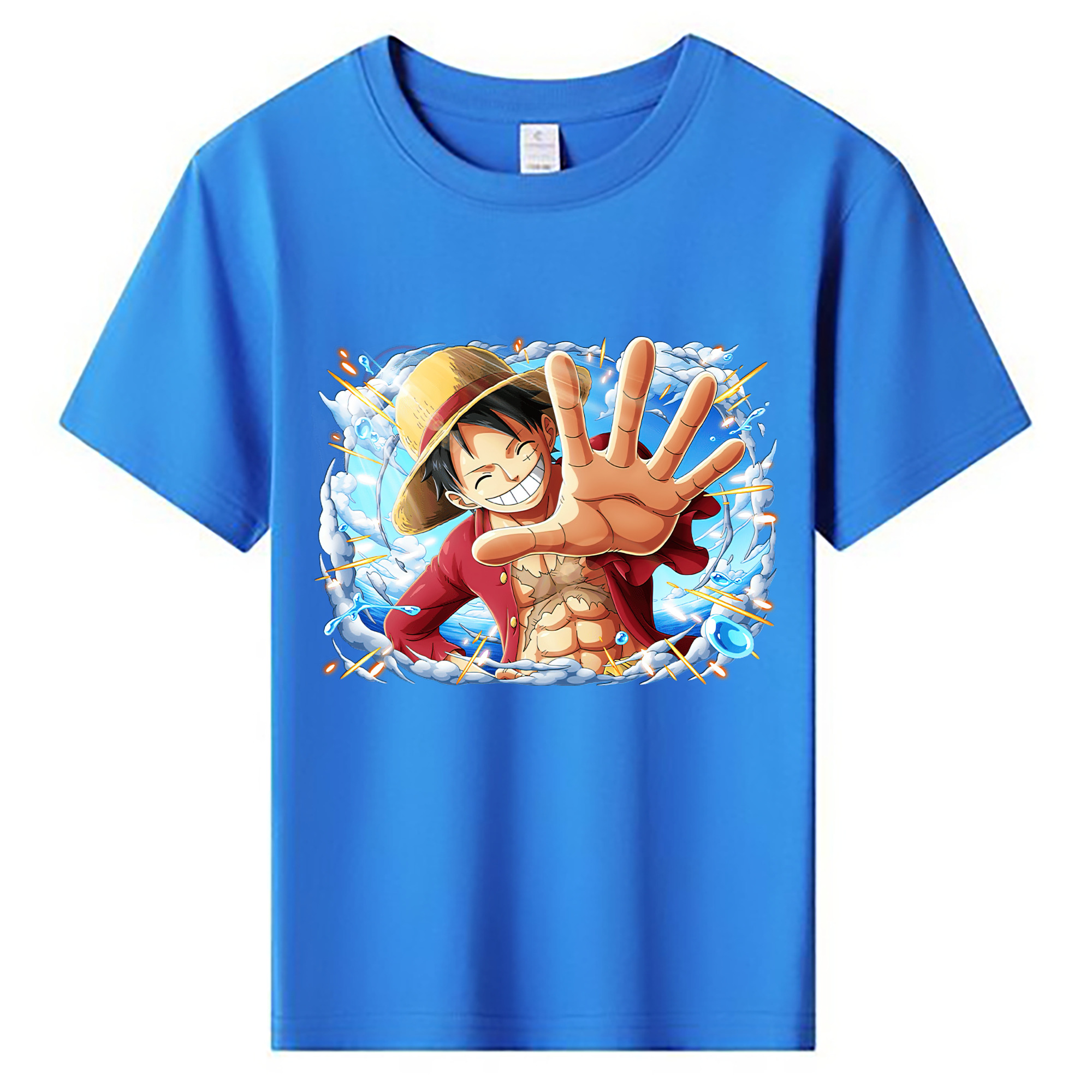 ワンピース モンキー・D・ルフィ ONE PIECE Monkey D. Luffy 綿100％キッズTシャツ（フロントプリント）